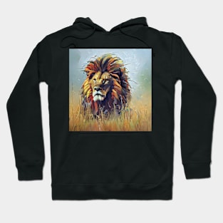 Painting of a big wild lion Hoodie